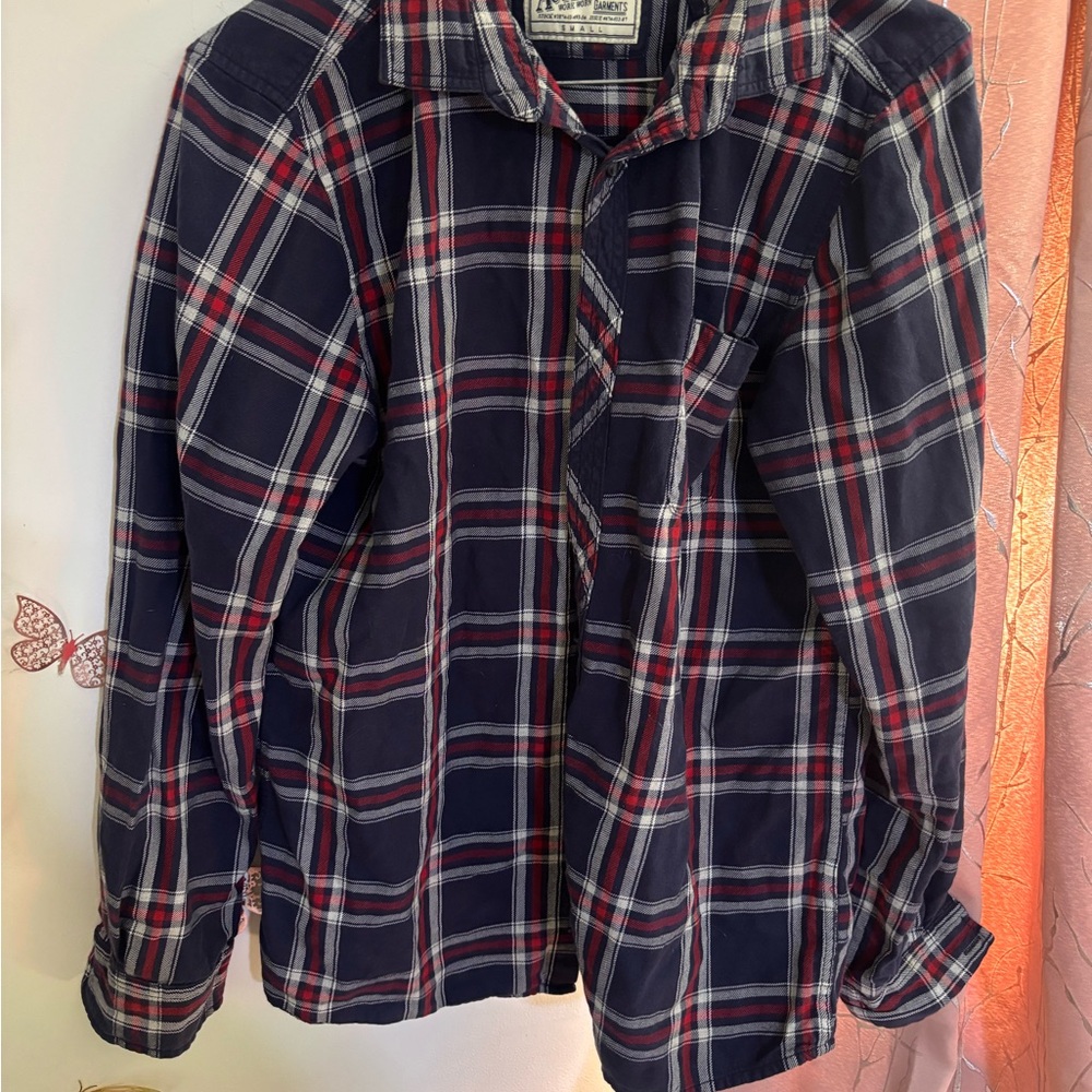 Authentic American Heritage Navy and Red Plaid Shirt